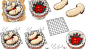 685 手绘烧烤蘑菇表情图片 香菇美食插画q版可爱卡通eps设计素材-淘宝网