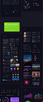 黑色数据统计展示APP UI Kits下载[PSD＋Sketch]
