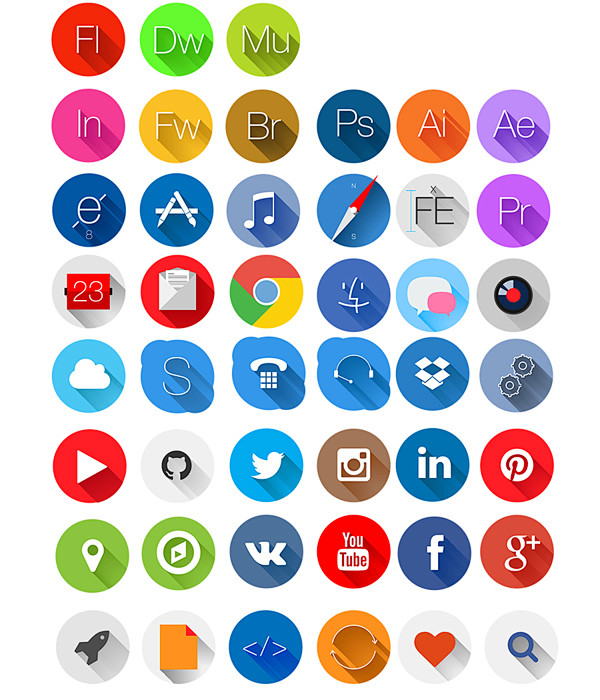 Rounded Flat Icons S...