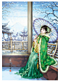中国风 古典风格 游戏手绘 插画 手绘 优雅 唯美 小清新 花样美男美女