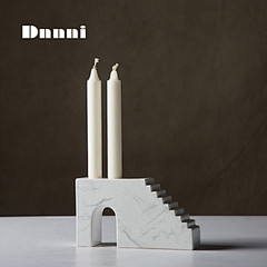 Dnnni现代创意北欧拱门艺术陶瓷烛台摆...