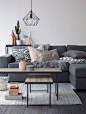 Muted grey living room.