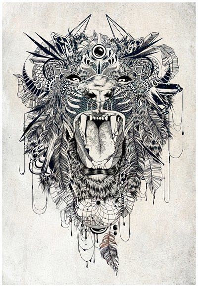 Sick lion tattoo des...