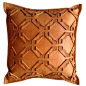 leather geometric cut pillow fabric manipulation by livandwork: 