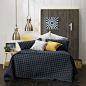 Clarence Navy Bedspread Set : The Clarence Bedspread is a lightweight bedspread in a modern contemporary style. The embroidered design on a classic navy colour scheme is soft to the touch and creates a luxurious and comfortable look for your space. Match 