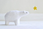 polar bear felt plush soft sculpture animal by MountRoyalMint