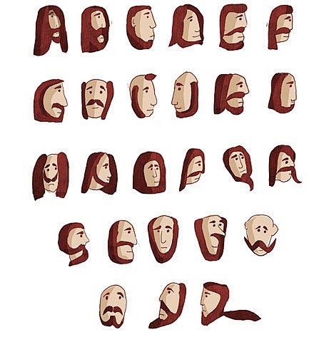 加意+26个字母胡子与发型，今天看到最有...