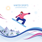 tid265t000432 单板滑雪 滑冰滑雪 冰雪天地 运动插图插画设计AI