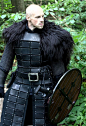 Night's Watch armor. He even made an obsidian knife. :D