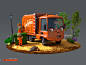 Cartoon Garbage truck, Paweł Rosołek : Main characterfor a mini book series for children. Published by Aksjomat Publishing House in Poland. Done with blender.