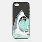 鲨鱼 插画 原创设计苹果iPhone5/5s/4/4s手机壳三星保护壳/套
