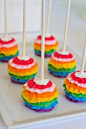 Rainbow ruffled cake pops