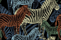Seamless pattern with african animals zebra