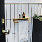 vanwoo北欧日式黄铜一字隔板浴室毛巾挂杆厨房多用置物架原创设计-淘宝网