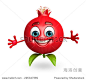 3d rendered illustration of pomegranate cartoon character 