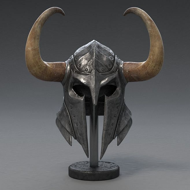 中世纪骑士头盔的3D模型@北坤人素材