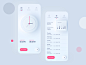 Sleep Tracker App 2019 trend shades and graph white minimal clock ux ui sleep iphone x ios health design data card calendar app