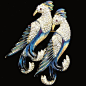 Corocraft Sterling Pair of Jay Birds Duette, 1942.@北坤人素材