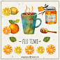 Tasty elements for a flu Free Vector