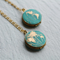 World Map Locket... Vintage Brass Globe Traveller