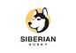 西伯利亚雪橇犬渐变多彩动物LOGO商标矢量素材 Logo illustration :  