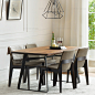 北欧实木餐桌椅组合简约现代小户型餐桌时尚钢木餐桌餐台家具-淘宝网