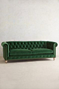Lyre Chesterfield Sofa - <a href="http://anthropologie.com" rel="nofollow" target="_blank">anthropologie.com</a> (emerald, charcoal, navy, light grey, light blue, eggplant, scarlet, gold, teal)
