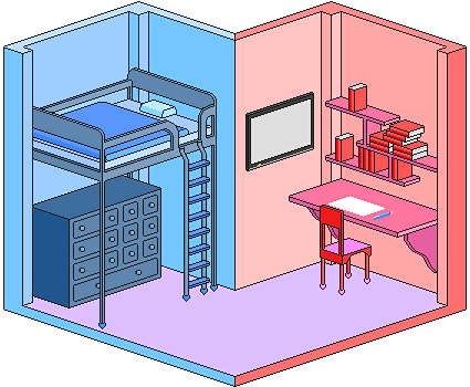 青の部屋、赤の部屋