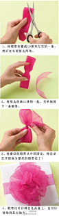 〖缎带DIY漂亮的包装花朵〗网友手把手教你用缎带，做出漂亮的包装花朵，简单易学哟~