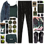 A fashion look from February 2015 featuring green tank, blue jackets and velvet pants. Browse and shop related looks.