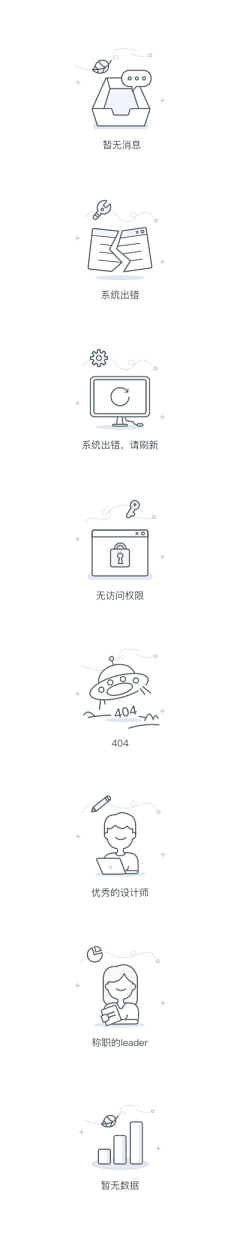 UI设计师—周晓烽采集到App- 空数据页/缺省页/出错/UI界面/插图