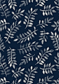 White Leaves on Navy - by micklyn: