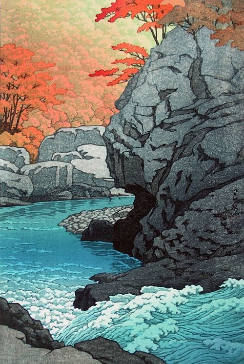 近代日本木板水印风景画 | 日本版画家H...