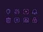Outline Neon Signs Icons
