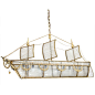 SOLD A Continental Crystal and Gilt-Metal Mounted Ship Chandelier | From a unique collection of antique and modern chandeliers and pendants at https://www.1stdibs.com/furniture/lighting/chandeliers-pendant-lights/