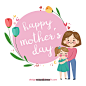 母亲节 节日快乐 气氛背景 幸福家庭图案设计AI 矢量素材 插图/插画