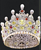 Crown with Rubies diamonds and pearls largest diamond 46 carats