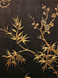 Silk and Gold Embroidered Japanese Panel with Cranes