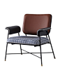 北欧单人沙发椅简约现代创意休闲铁艺框架卧室阳台椅创意小沙发