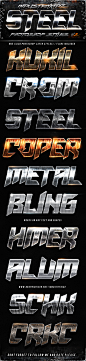 Diamond and Metal - Text Styles : 15 Diamond & Metal Text Styles High quality effects to pimp your boring text with gold, silver, diamond, jewel and other metal styles. Easy to use! The file includes: - .psd file with effects u...