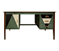 1970’s Desk Painted in Geometric Pattern: