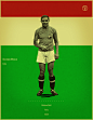 Giuseppe Meazza Italy 1934 world cup fifa golden ball winner poster illustation