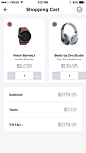Mobile App Shopping Cart UI Design