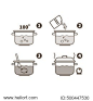 Steps how to cook porridge. Vector illustration.