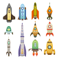 卡通火箭形象图案标志logo火箭图标icon启动页APP设计素材UI矢量-淘宝网