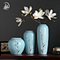现代新中式陶瓷花瓶插花家居装饰品摆件 客厅桌面玄关工艺品摆设