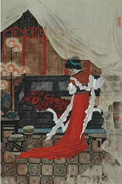 honghui采集到仕女人物绘（国画）