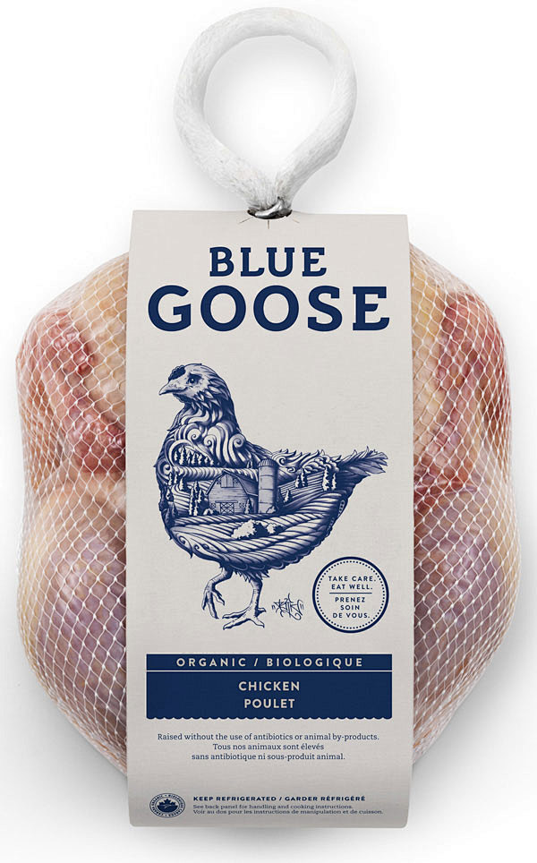 全新蓝色有机肉类食品包装设计 - 视觉同...