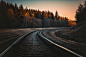 Train Rail during Golden Hour