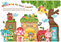 No outline illustration : pretty illustration for japanese childcare